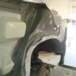 Before and after photographs of a damaged, silver, Honda Accord that was repaired by Elite Paint & Body Shop in West Palm Beach, FL.