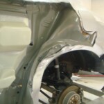 Before and after photographs of a damaged, silver, Honda Accord that was repaired by Elite Paint & Body Shop in West Palm Beach, FL.