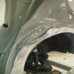 Before and after photographs of a damaged, silver, Honda Accord that was repaired by Elite Paint & Body Shop in West Palm Beach, FL.