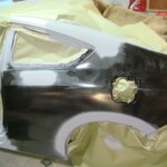 Before and after photographs of a damaged, silver, Honda Accord that was repaired by Elite Paint & Body Shop in West Palm Beach, FL.
