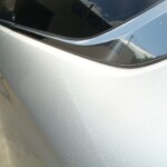 Before and after photographs of a damaged, silver, Honda Accord that was repaired by Elite Paint & Body Shop in West Palm Beach, FL.